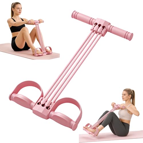 Pedal Resistance Band with Handles, 6-Tube Elastic Yoga Pedal Puller