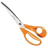 Tijeras profesionales (Longitud: 25 cm) para el corte de tejidos y papel, Hojas largas y afiladas, Especialmente efectivas para tela vaquera y poliéster, Aptas para diestros