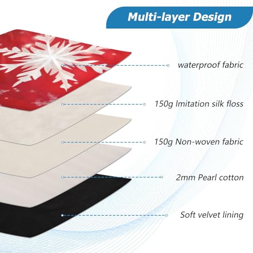 Funda para portátil 13-14 pulgadas impermeable rojo copos de nieve miniatura 4