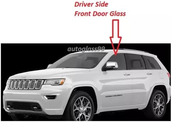 Front Door Glass Window Compatible with Jeep Grand Cherokee (2011-2020) & Dodge Durango (2011-2023) Driver Side (Left)