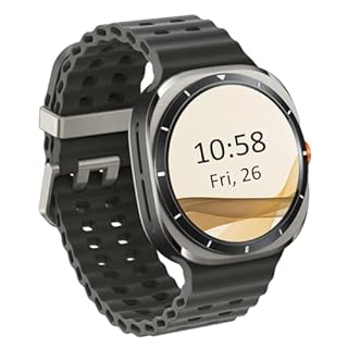 Samsung Galaxy Watch Ultra 47 mm Titan intelligente Uhr mit Marineband Gummi Dark Gray BandgröÃŸe: S...[Italienische, ungarische, polnische, rumänische, österreichische und schweizerische Versionen]