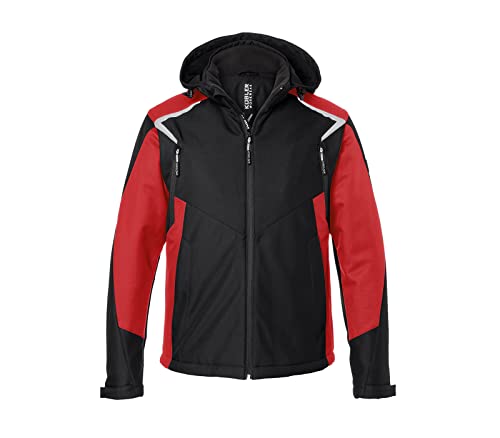 KÜBLER Workwear | KÜBLER BODYFORCE Winter Softshell Arbeitsjacke | schwarz/mittelrot | Größe L