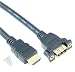MyCableMart 10 INCH Panel-Mount HDMI Female/Male Cable (30 AWG), Gold Plated