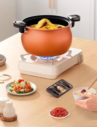 Olla a presión con recubrimiento médico 14.5qt naranja miniatura 6