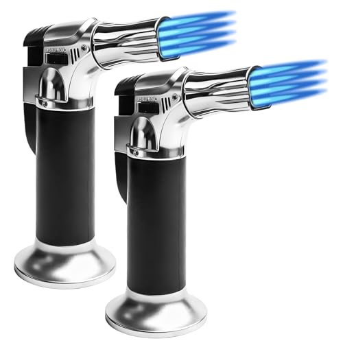 2 Stück Sturmfeuerzeug mit 4 Jetflammen, Nachfüllbares Gasfeuerzeug mit Einstellbarer Flamme bis 1300°C, Butanbrenner mit Sicherheitsschloss, Feuerzeuge für Grill, Camping und Küche 2 Stück Sturmfeuerzeug mit 4 Jetflammen, Nachfüllbares Gasfeuerzeug mit Einstellbarer Flamme bis 1300°C, Butanbrenner mit Sicherheitsschloss, Feuerzeuge für Grill, Camping und Küche