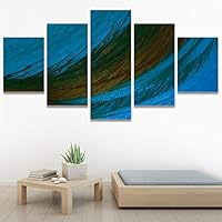 SIGNWIN 5 Panel Canvas Wall Art Modern Art Abstract Contemporary Edgy Mixed Media Multicolor Patterns for Home Decorations Ready to Hang - 60