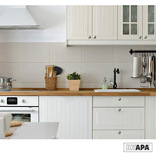 image for Ilyapa Satin Nickel Kitchen Cabinet Knobs - 1 1/4 Inch Round Drawer Ha