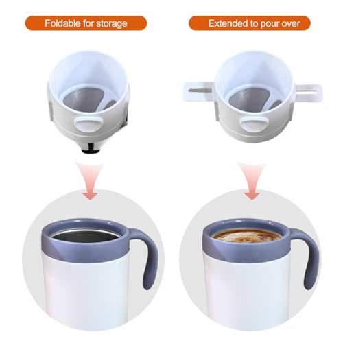 Cafetera portátil plegable con filtro doble 1 cc miniatura 4
