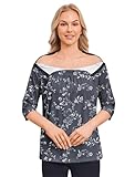Deyeek Post Shoulder Surgery Shirt for Women Chemo Tear Away Shirt Snap Button 3/4 Sleeve Recovery Adaptive Clothing