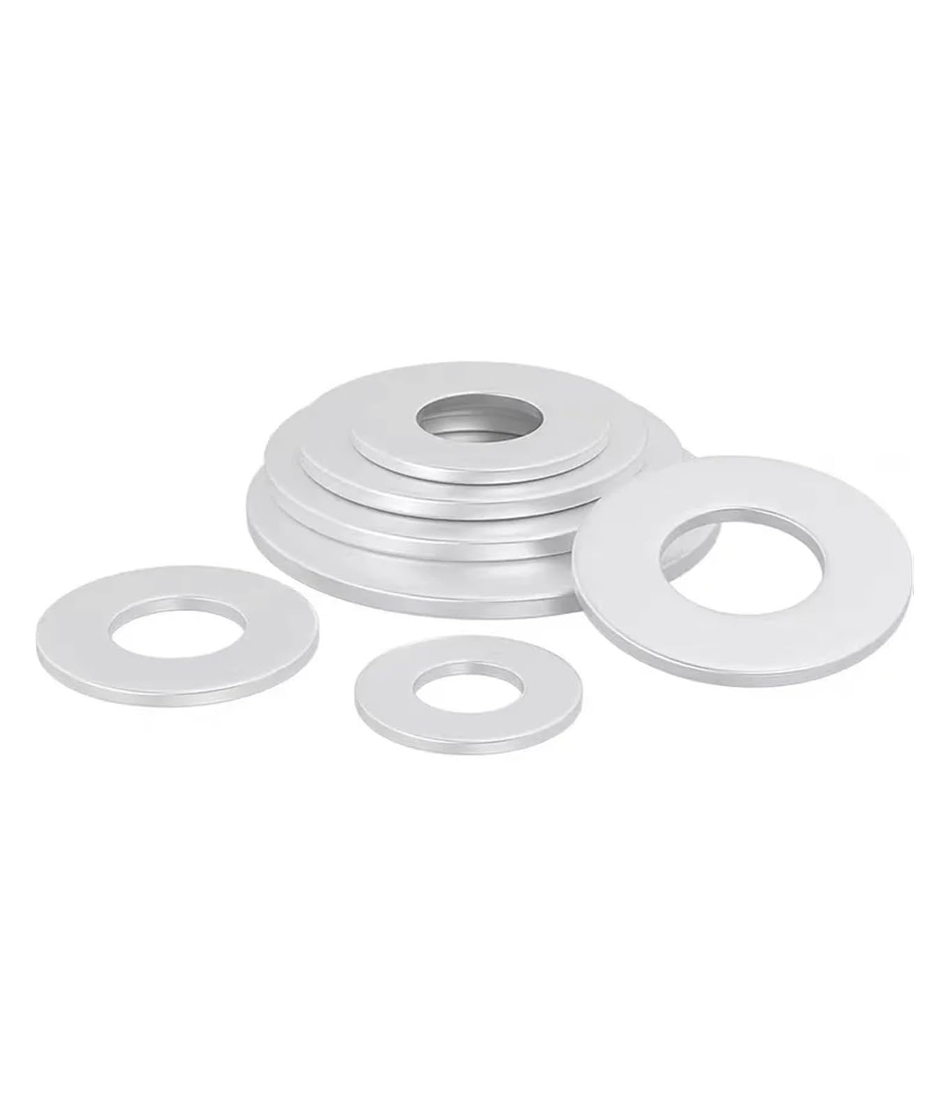 Rondelle plate aluminium M5x9x1 DIN125 6061 pour assemblage métallique et brico - 500 pcs