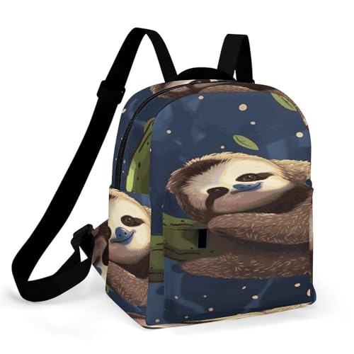 Mochila para mujer impermeable Sloth Lazy cómoda con fondo sólido de tela Oxford