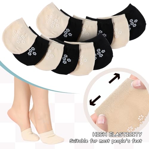 Molain 6 Pairs Toe Topper Socks No Show Liner Half Socks for Women Seamless Grip Non Slip Socks Hidden Toe Covers Socks4