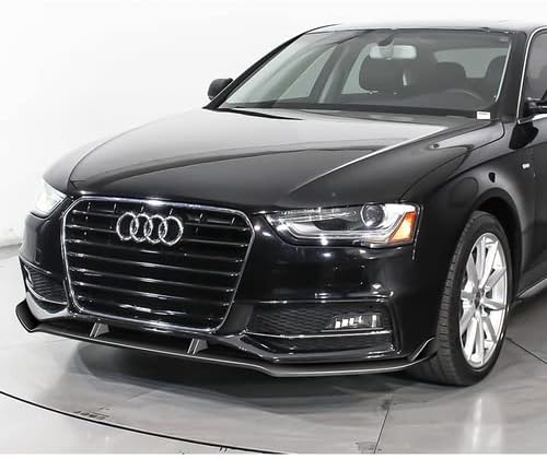 3 Pieces Front Bumper Lip Spoiler Splitter Side Body Kit Trim Protection Compatible with 2013-2016 Audi A4 Quattro S4, 2014 2015 (Painted Black)