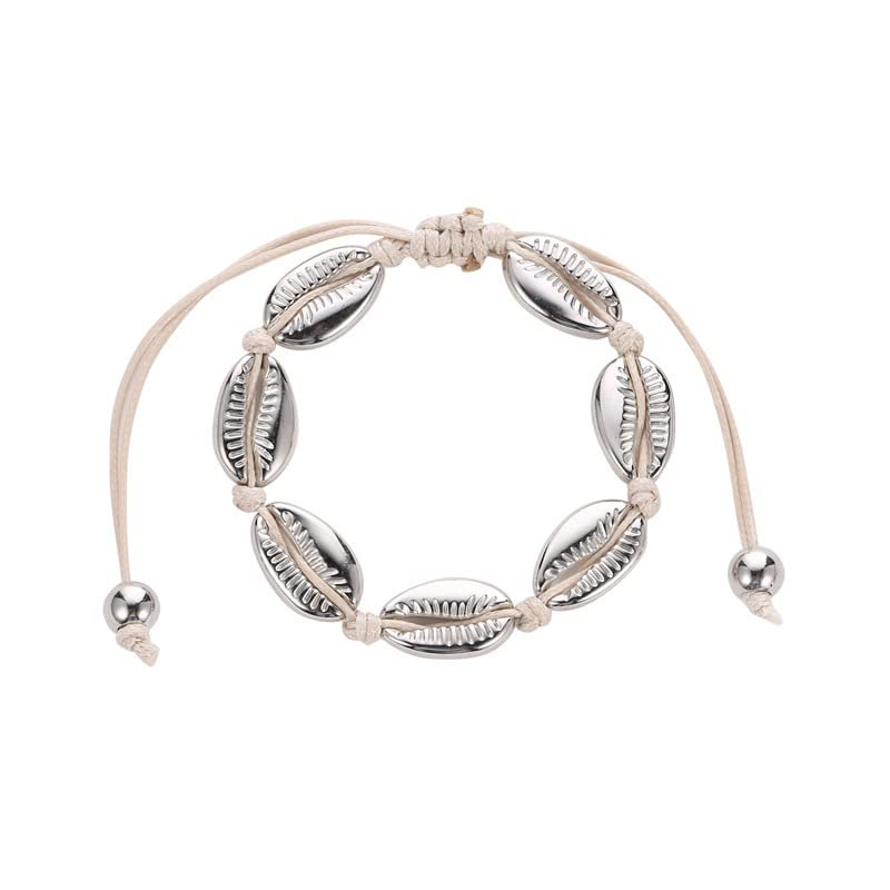 1 PC Metal Cowrie Shell Anklet/Bracelet for Girls & Women- Bohemian Adjustable Anklet/Bracelet Hand-woven for Girl Women-image-15