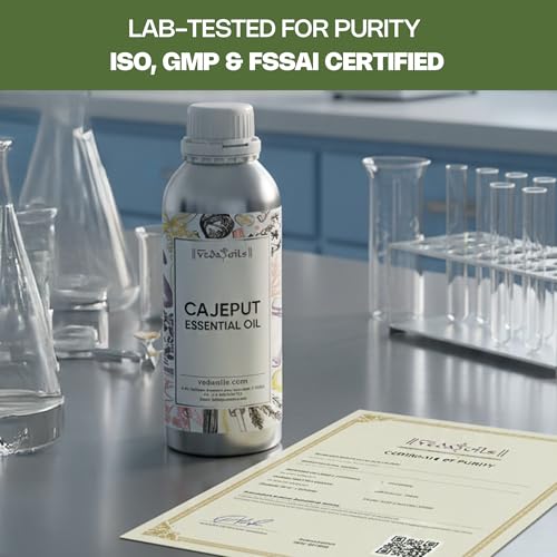 Image of VedaOils Cajuput (Melaleuca Cajeputi) Essential Oil 100ml | 100% Pure & Natural Cajeput Oil for Diffuser, Aromatherapy, Massage, Skin Relief & Relaxation