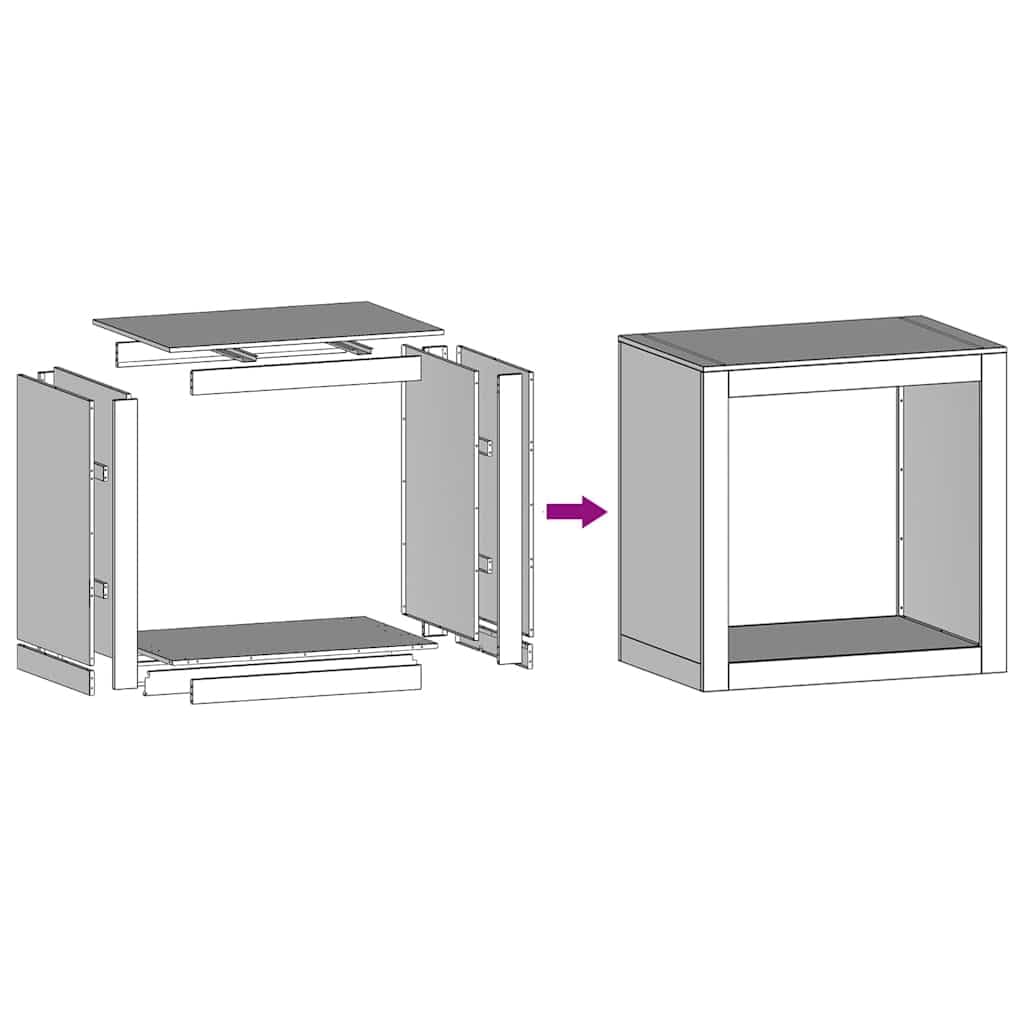 Estantería para leña de 60 x 40 x 60 cm de acero resistente a la intemperie, soporte para leña para interior con mucho espacio para leña seca, práctico soporte para leña para chimenea o estufa