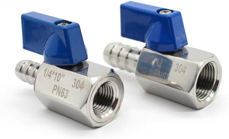 1PC Female Blue Ball valve SS304 3/4" to 18mm 2 way ball valve