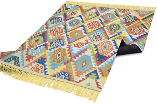 Image of Printed Rug Soft Floor Carpets with Anti Slip Backing for Living Room | Bedroom | Kids Room (Green Multi, 3x5 Feet)
