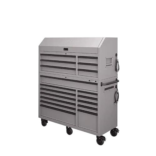 Husky 56 in. 18-Drawer Professional Tool Chest and Cabinet Set, Matte Gray