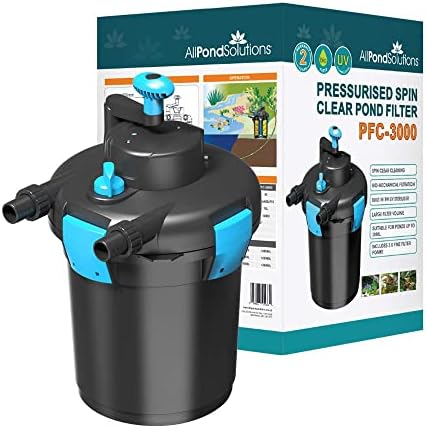AllPondSolutions Pressurised Koi Fish Pond Filter Complete Kit with Pond Pump and UV Steriliser Light All in one - Ponds Up to 12000 litres - PFC-12000-KIT