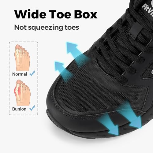 FitVille Women's Walking Shoes Wide Width Sneakers Comfort Diabetic Shoes Plantar Fasciitis Shoes for Flat Feet Heel Pain Relief - Rebound Core V72