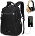 Bbjuner School Backpacks for Men and Women, Waterproof and Anti-Theft Business Travel Notebook Backpacks with USB Port and Earphone Interface, Suitable for 15.6 inch Laptop-Black. (27.2L)