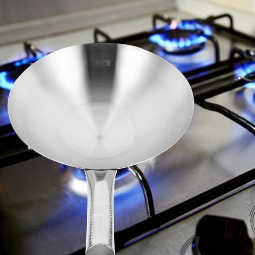 Wok de acero inoxidable Zerodeko con mango ergonómico miniatura 7