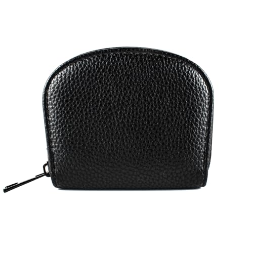 Rfid Women Wallet, Credit Card Wallet, Zipper Card Holder for Women, Compact Pocket Size Black