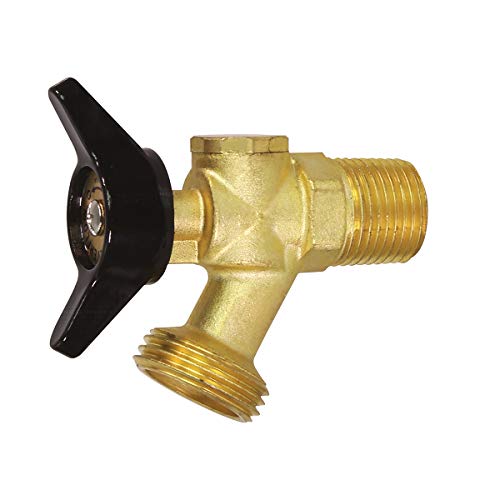 Midline Valve 68344 Boiler Drain Valve, With 1/4 Turn Butterfly T-Handle 1/2 In. Mip Inlet X 3/4 In. Mht Outlet, Brass, Lead-Free #TOP1