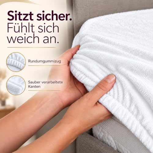 Kuscheli® - warme Spannbettlaken aus Cashmere-Touch Stoff - Verschiedene Größen und Farben - Bettlaken Jersey Fleece Biber Spannbetttuch… – Ansicht 4