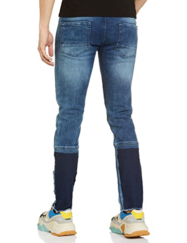 Image of The Indian Garage Co Men Regular Fit Solid Mid-Rise Stretchable Jeans