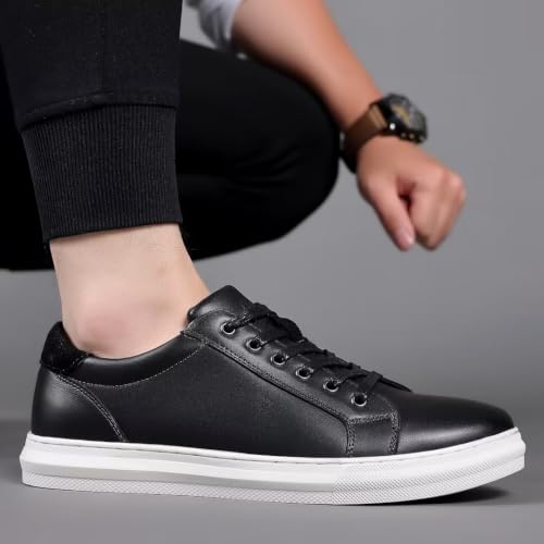Image of Arkbird Casual Sneakers, Breathable Lace-Up Leather Walking Shoes Comfortable Fashion Sneakers for Men Daily Work