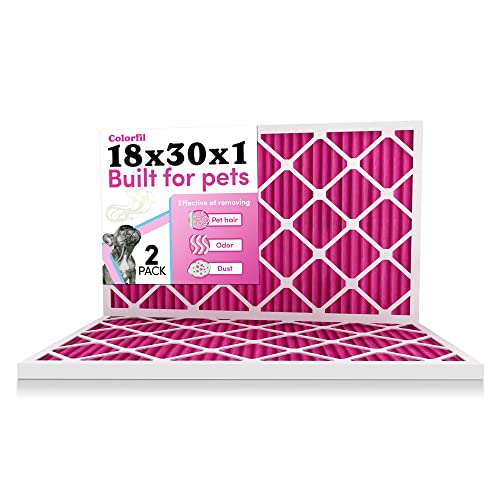 Colorfil エアフィルター 18x30x1 | 色が変わるフィルター 猫と犬の臭いのために設計 | MERV 8フィルター | エアフィルター 18x30x1 | エアコンフィルター | ペットの毛のためのHVACフィルター | 18x30 エアフィ