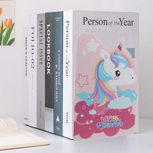 Image of oddpod Magical Unicorn Laser-Cut Metal Bookends /Heavy Duty Non-Slip Book Stands for Home, Office, Kids Study Table, Nursery, Library and Schools