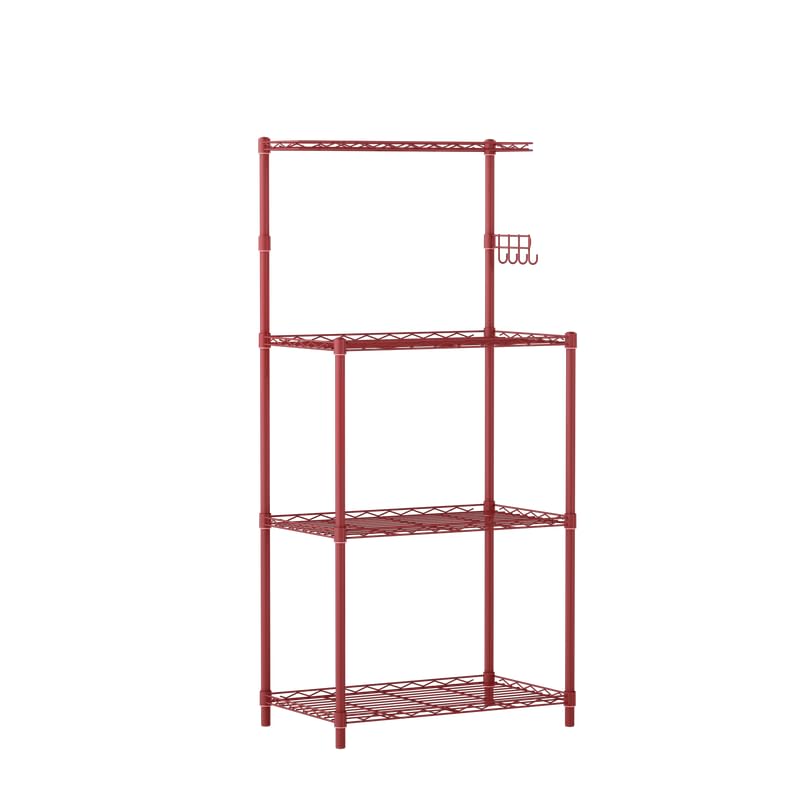 Image of 3-Shelves Microwave Heavy Duty Steel Storage Rack | Multipurpose Shelving Unit for Kitchen, Home & Utility