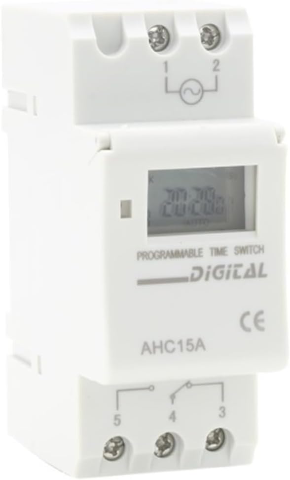 AHC15A THC15A 24-Hours/Weekly Programmable Din Rail Digital Time Switch 12V 24V LCD Display time Relay 220/240V(Best)
