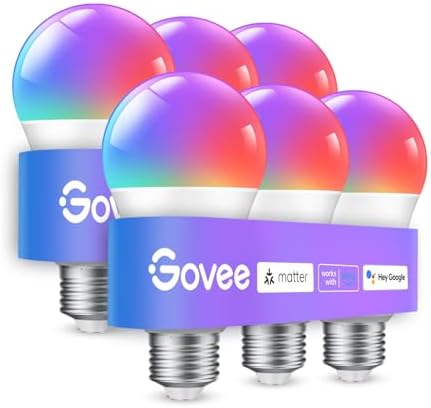 Govee Smart Light Bulbs, Color Changing Light Bulb, Work with Ale...