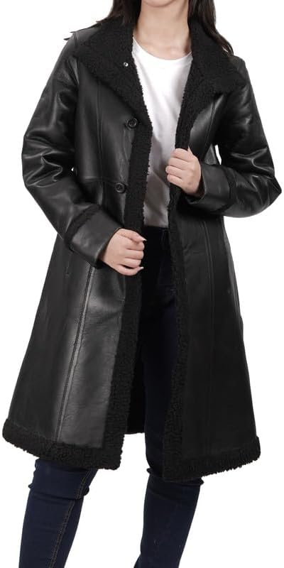 Blingsoul Leather Coats For Women - Real Lambskin Long Leather Jacket Womens - Image 2