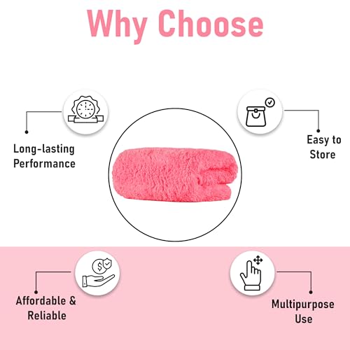 Image of Kuber Industries 3 Pcs 30x60 cm Microfiber Cleaning Cloth for Mirror, Window, Car and Bike | 350 GSM Dusting Cloth for Home | Absorbent Bathroom & Kitchen Cleaning Towel | Pink