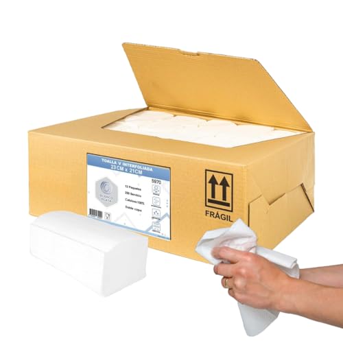 Toalla Papel Secamanos Zig Zag 100% celulosa 2 capas Blancoplata 3000 unidades