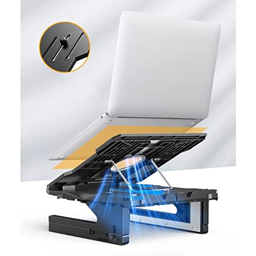 Soporte for computadora portátil escritorio base suspendida elevada negra 6