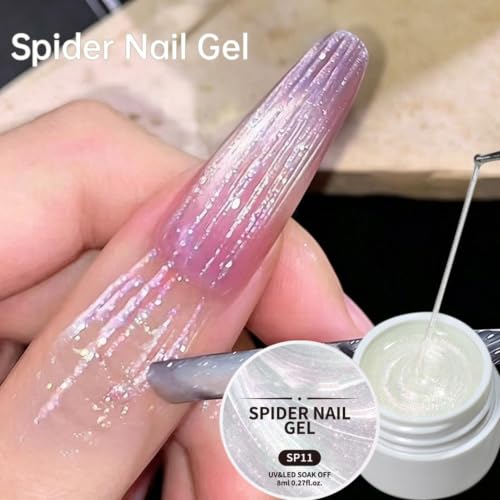 Gel de uñas araña para manicura de bodas y diseños elegantes en salón de belleza 5
