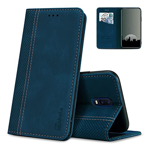 AKABEILA Funda Compatible con OPPO R17 Pro/RX17 Pro Premium Cuero Flip Wallet Case con Cierre magnético Kickstand Ranuras para Tarjetas Folio Funda Compatible con teléfono a Prueba de Golpes Azul
