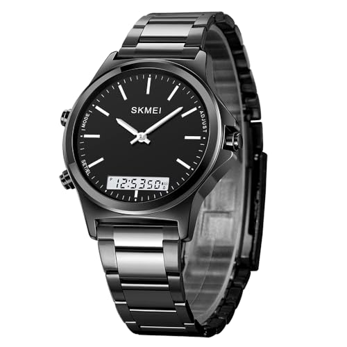 Minimalist Watch for Men LED Digital Watch Men Analog Ultra Thin Mens Waterproof Watches Stainless Steel Stopwatch Wrist Watch