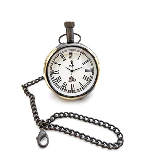Brass Gold Ship Dial - Antique Pocket Gandhi Watch Royal Look Indian Handicraft Premium Gift Item-image-14