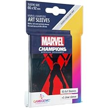 Gamegenic Marvel Champions The Card Game Official Black Widow Art Sleeves - Pack of 50 Art Sleeves and 1 Clear Sleeve، Card Game Holder، Use with TCG and LCG Games, مصنوعة من ألعاب الطيران الخيالية