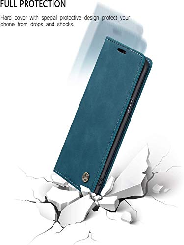 Image of Perkie Velvet Soft Faux Leather Wallet Flip Case Kick Stand Magnetic Closure Flip Cover for OnePlus 11R 5G (Blue)