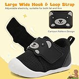 JOINFREE Baby Walking Wide Shoes Infant Boys Girls Breathable Barefoot Shoes Crib Tennis Shoes Lightweight Non-Slip Sneakers First Walkers Black 12-18Months - Image 3
