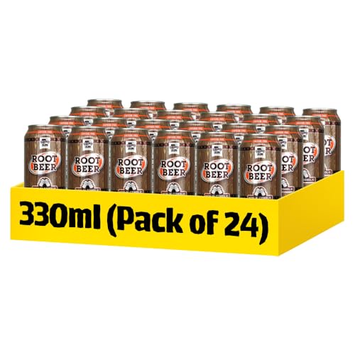 Tropical Sun Root Beer 330ml Cans Non-Alcoholic Fizzy Drink Sweet & Refreshing Caribbean Flavour Caffeine-Free Soft Drink Pack of 24