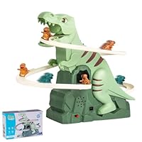Dino Slide,Dino Rutschenspielzeug mit Lichtern und Musik,Dinosaurier Achterbahn Spielzeug,Dinosaurier-Achterbahn-Spielzeug mit Licht und Musik, als Geschenk für Kinder